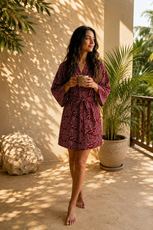 Kimono Bordeaux Batik